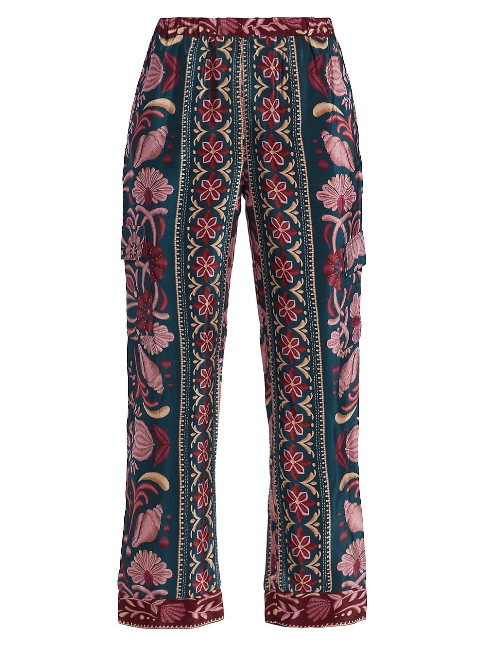 Womens Seashell Tapestry Cargo Pants Product Image