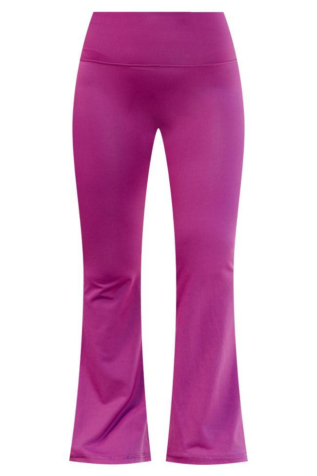 Believe In Yourself Deep Purple Flare Leggings FINAL SALE Product Image