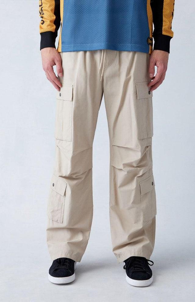 Mens Tan Baggy Cargo Pants Product Image