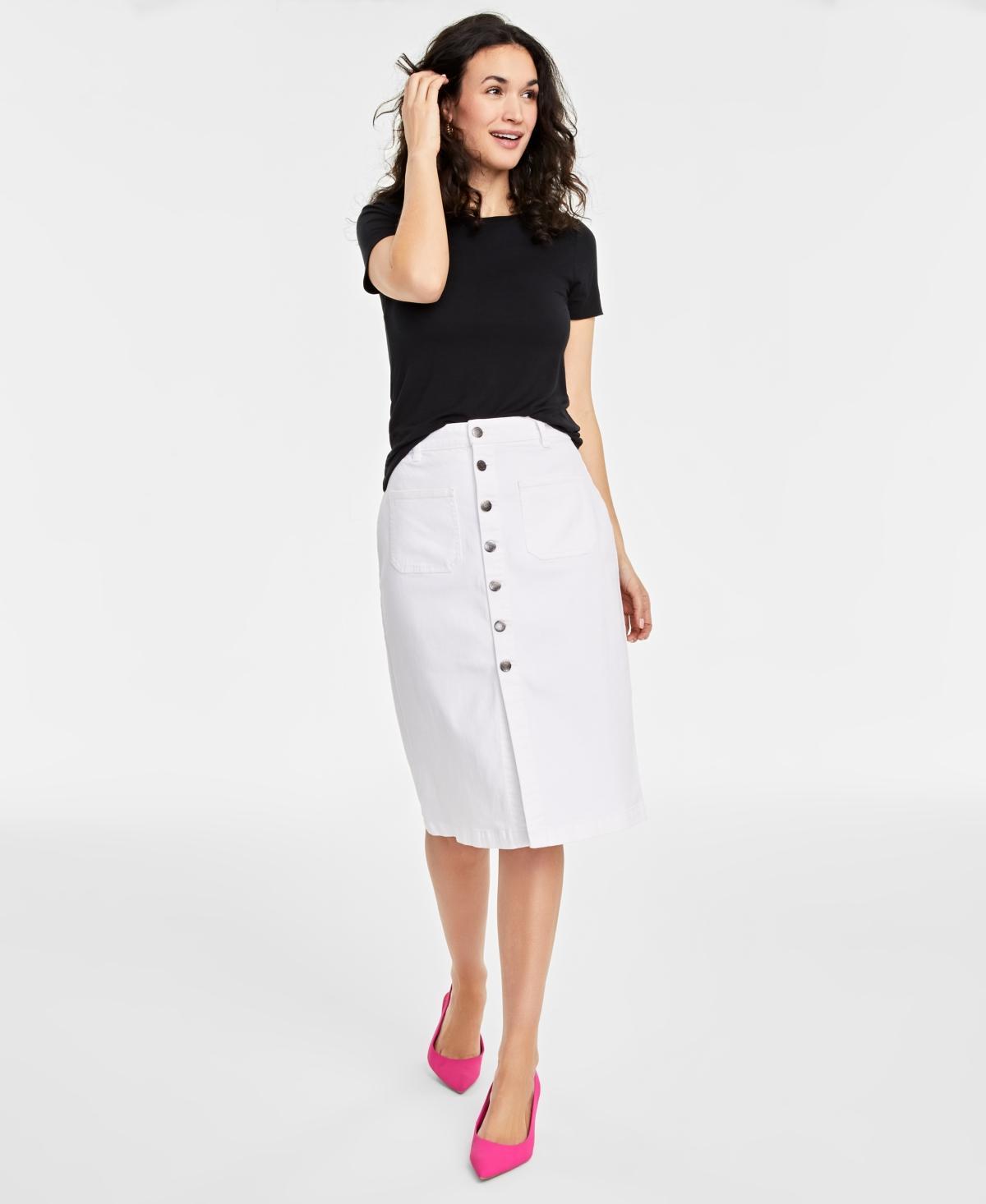 On 34th Womens Patch Pocket Denim Skirt, Created for Macys Product Image