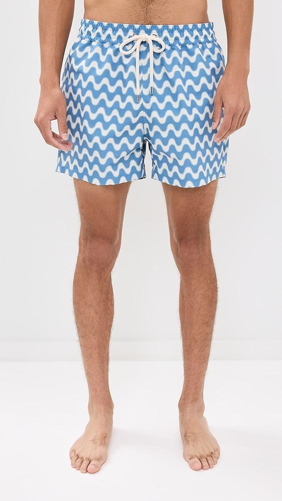 Frescobol Carioca Sport Copacabana Decor Print Swim Shorts 4.25" | Shopbop Product Image