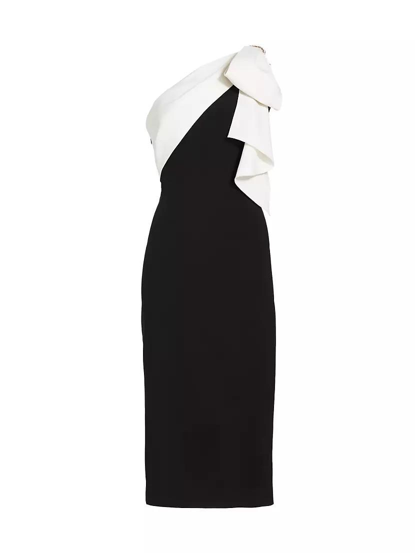 Shane Asymmetric Crepe Midi-Dress Product Image