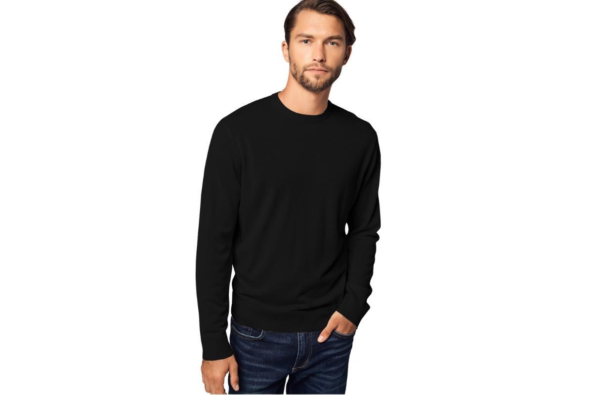 Bellemere Mens Pure Crew Neck Merino Sweater Product Image