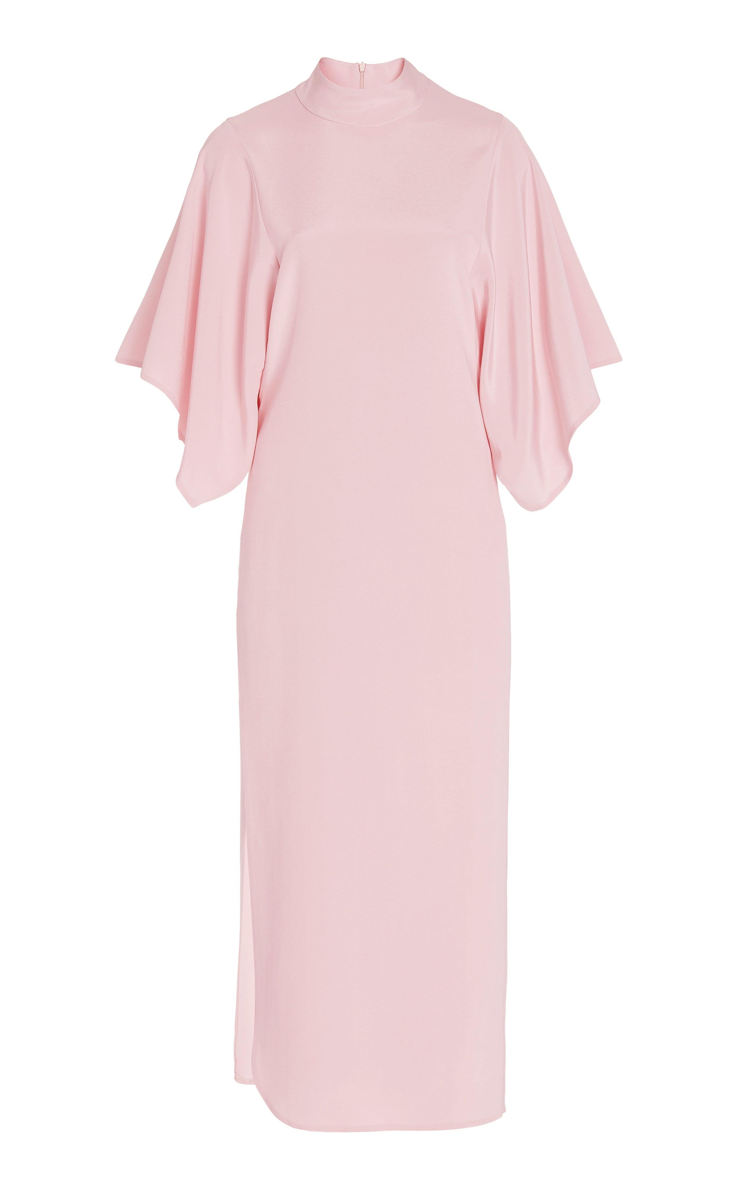 Blush Pink Mock Neck Sheath Dress Product Image