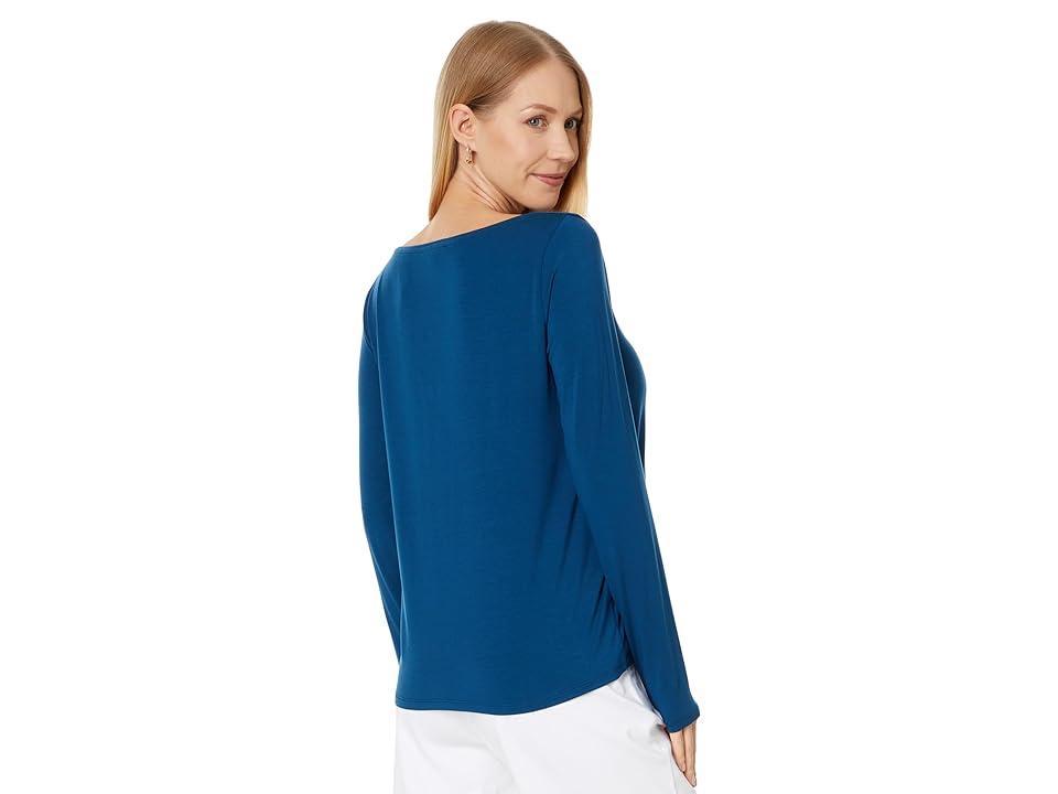 Eileen Fisher Cowl Neck Top (Atlantis) Women's Clothing Product Image