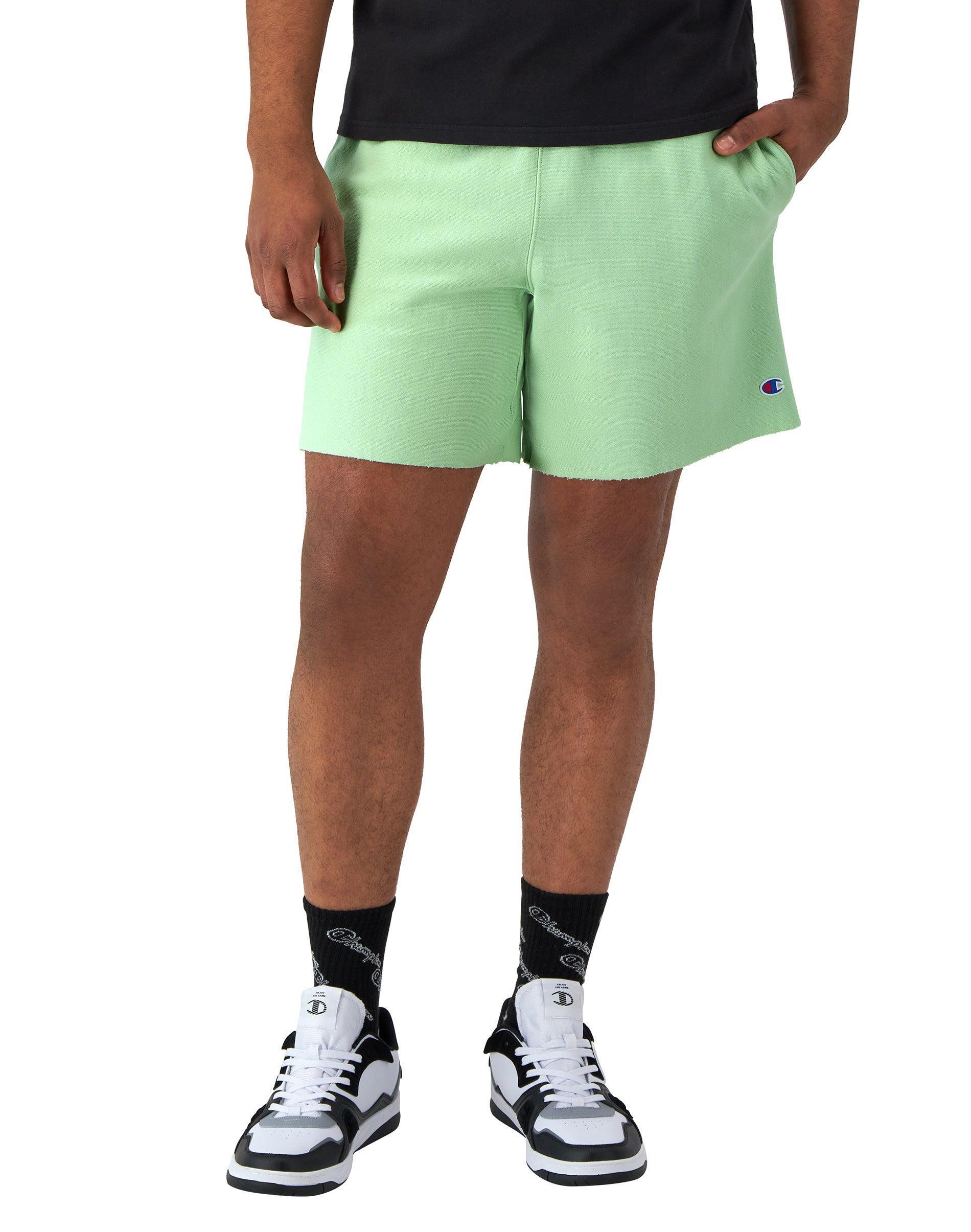 Mens Champion Reverse Weave Cut-Off Shorts, Relay, Superior Sports Label, 7 Washed Cresting Wave Grn XL Product Image