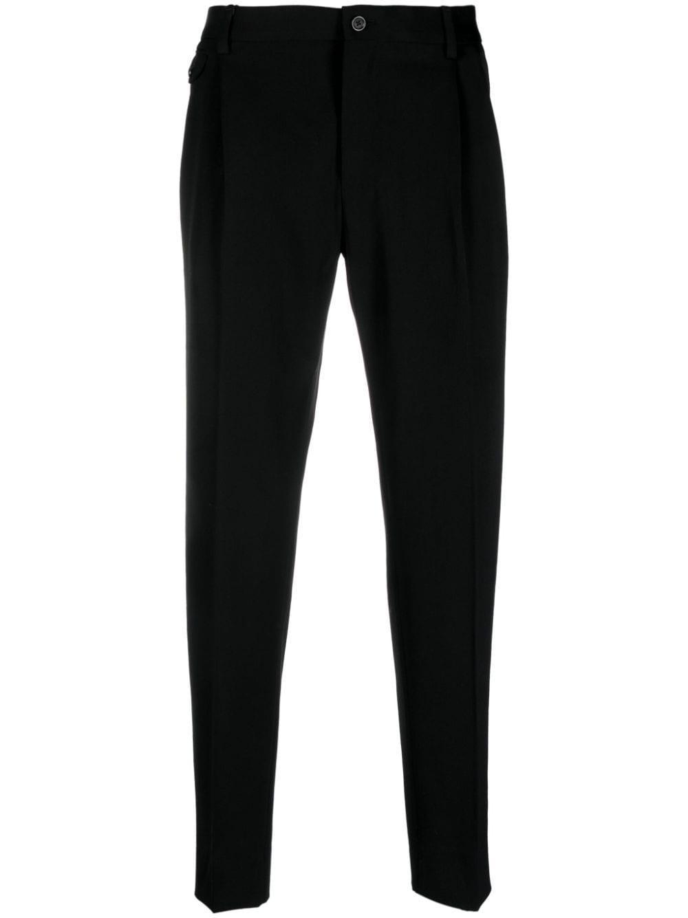 Tailored Virgin-wool Trousers In Black Product Image