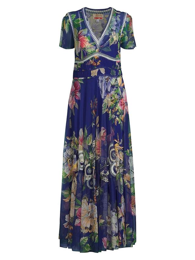 Womens Mazzy Ruched Floral Maxi Dress Product Image