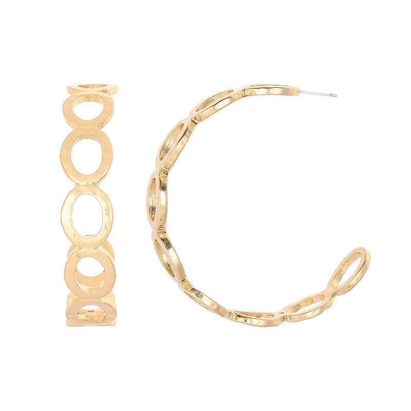 Bella Uno Gold Tone Braided Open Hoop Earrings, Womens, Silvertone Product Image