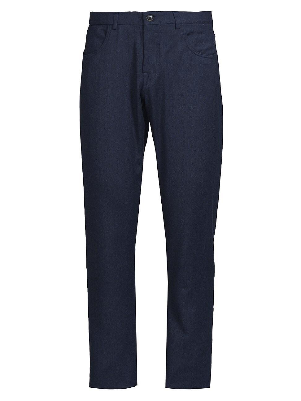 Mens Flannel Wool Trousers Product Image