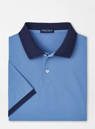 Peter Millar Mens Forte Performance Mesh Polo | Color: Brook Blue | Size: S Product Image