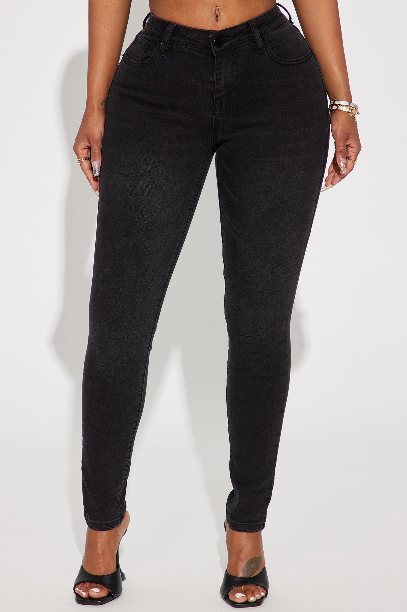 Kaia Mid Rise Stretch Skinny Jeans - Black Wash Product Image