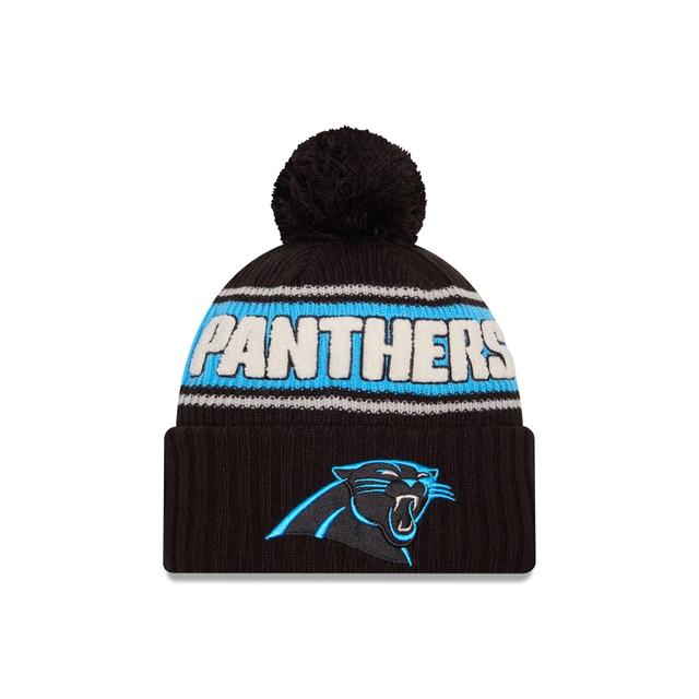 Carolina Panthers 2024 Cold Weather Black Pom Knit Hat Male Product Image