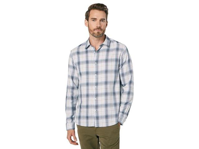 Vince Seaside Plaid Long Sleeve (Surf Mist) Men's Clothing Product Image