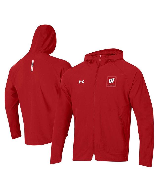 Mens Under Armour Wisconsin Badgers Unstoppable Raglan Full-Zip Jacket Product Image