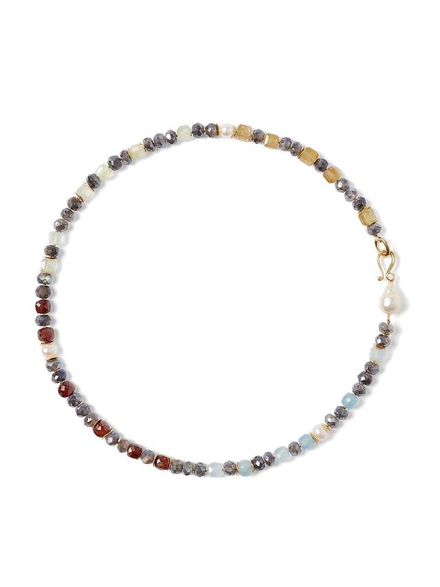 Womens 18K-Gold-Plated & Multi-Gemstone Necklace Product Image