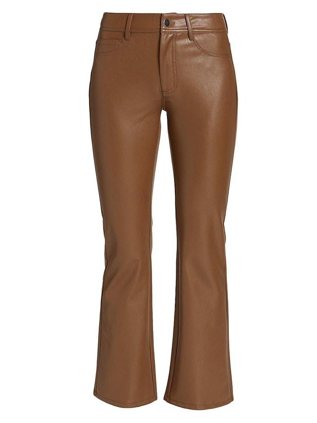 PAIGE Claudine Faux Leather Flare Leg Ankle Pants Product Image