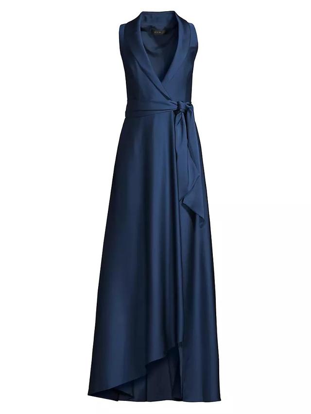 Womens Belted High-Low Wrap Gown Product Image