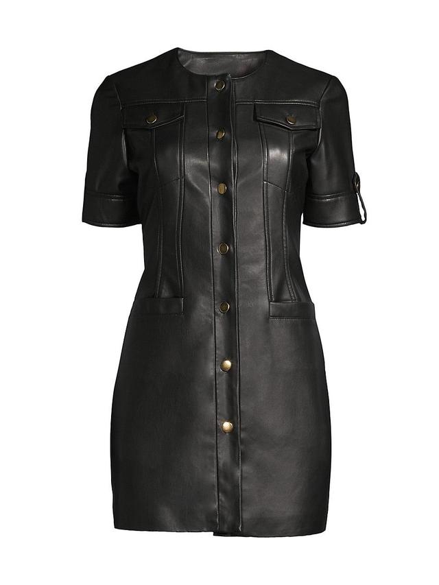 Womens Gale Faux Leather Mini Dress Product Image