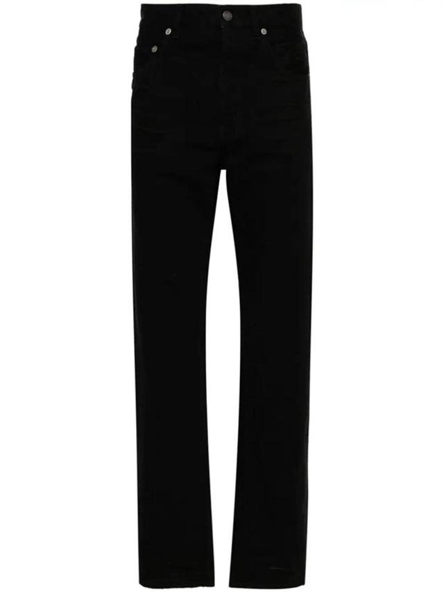 Crinkled Effect Jeans In Black Product Image