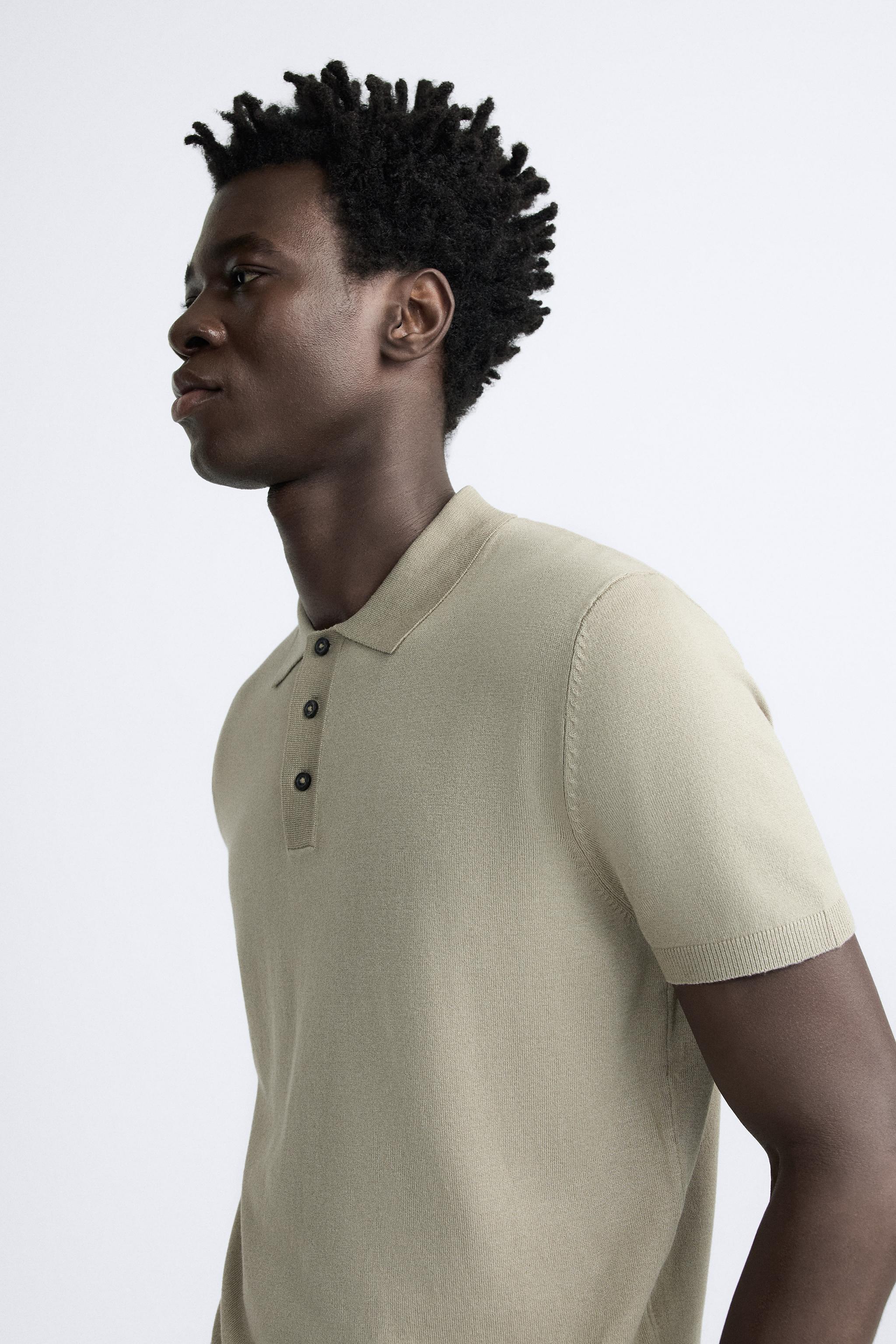 VISCOSE BLEND KNIT POLO SHIRT Product Image