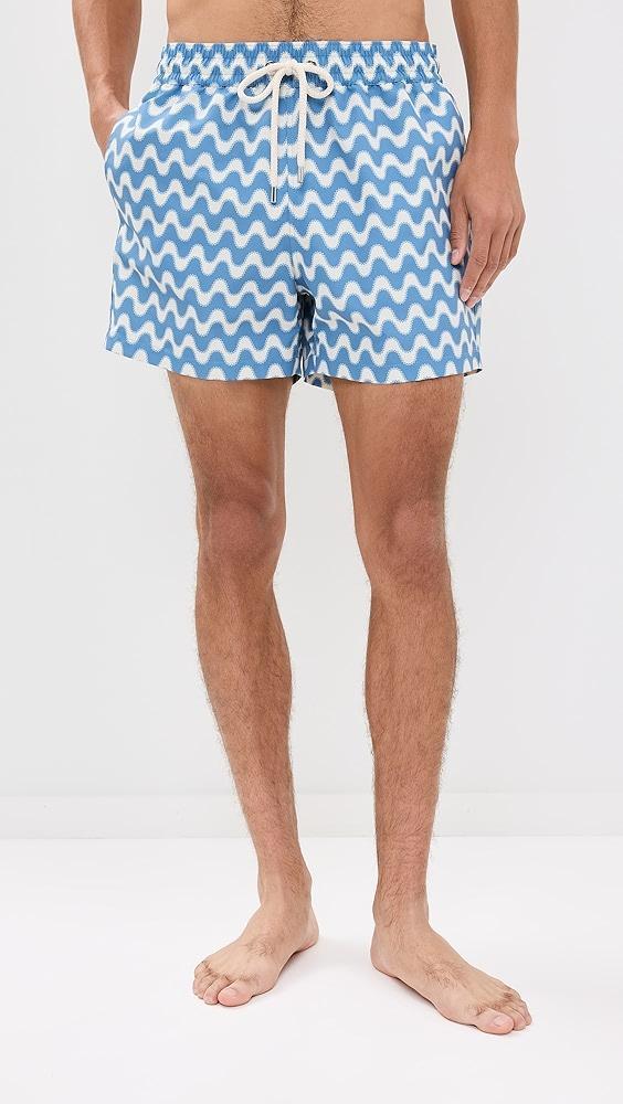 Frescobol Carioca Sport Copacabana Decor Print Swim Shorts 4.25" | Shopbop Product Image