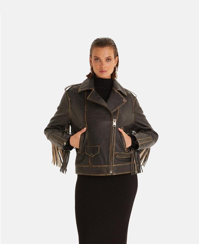 Womens Genuine Leather Jacket Product Image