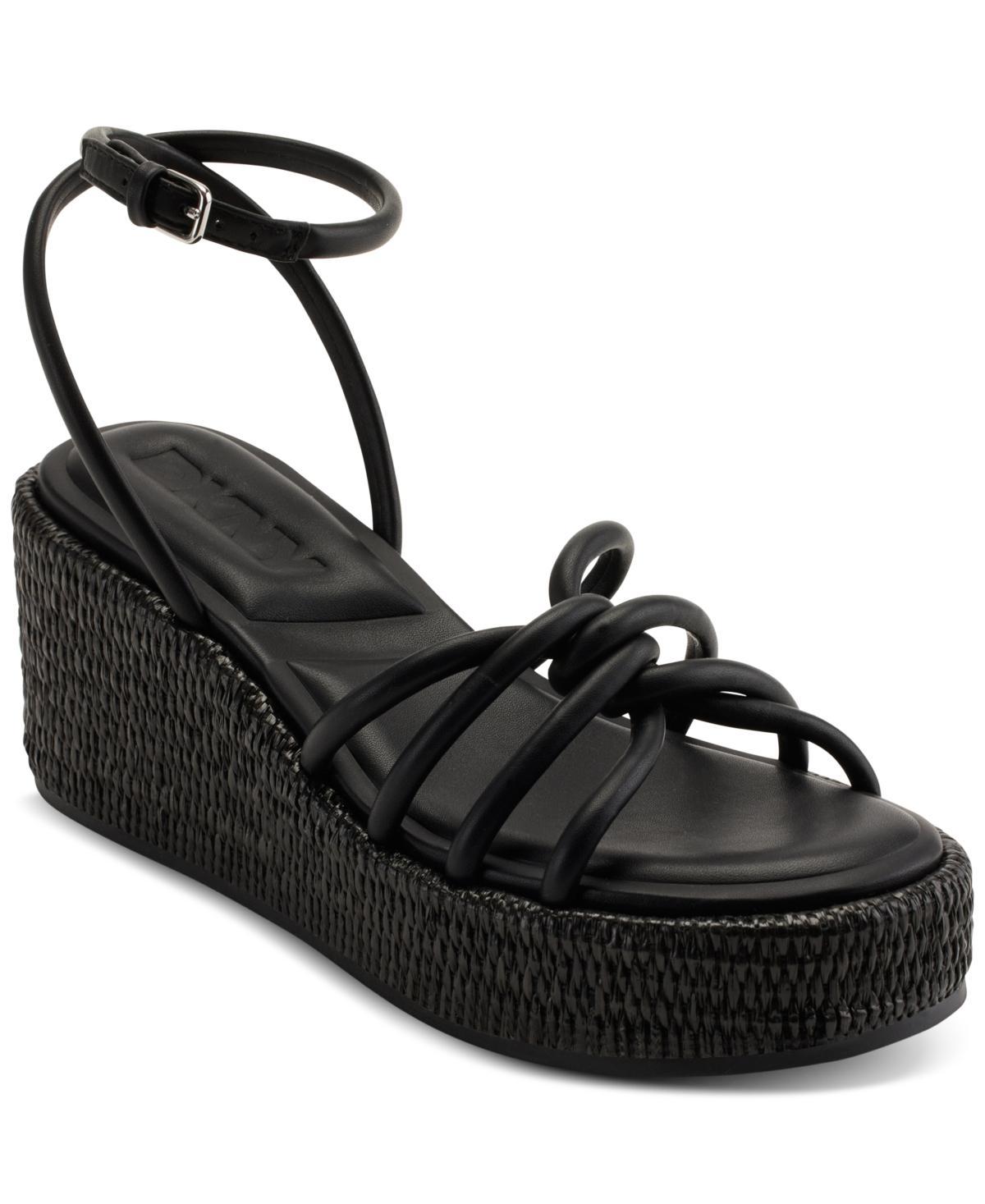 Dkny Womens Cyrilla Strappy Platform Wedge Sandals Product Image