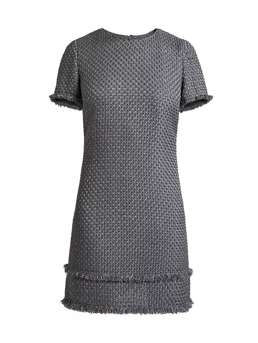 Tweed Short-Sleeve Shift Dress Product Image