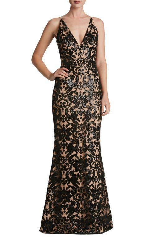 Karen Mermaid Gown In Black/nude Lace Product Image