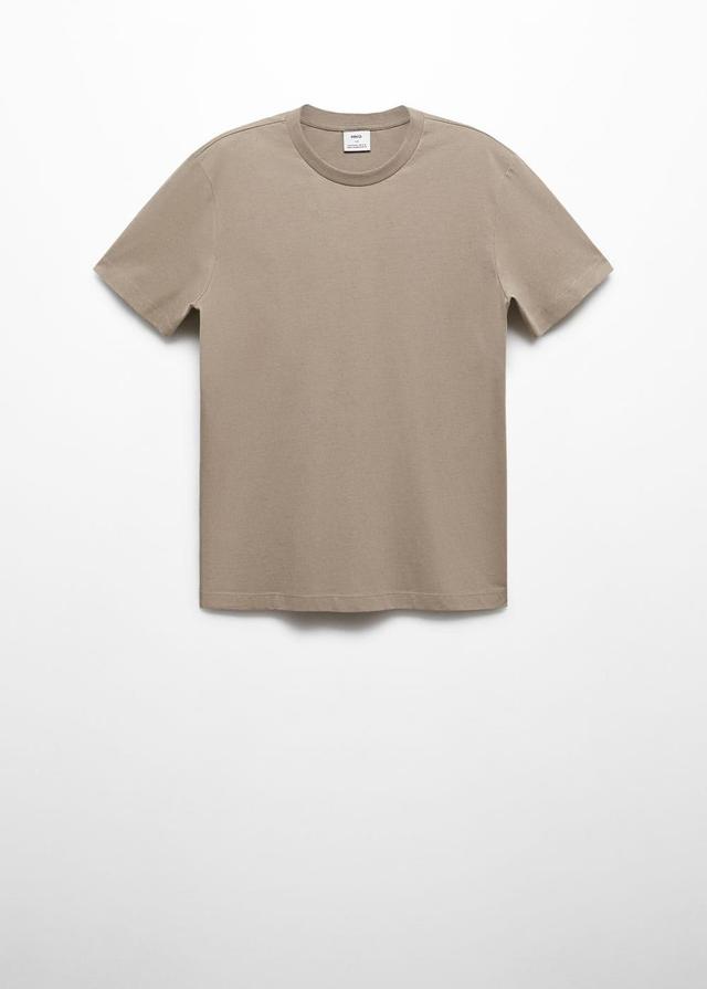 MANGO MAN - Basic cotton stretch T-shirt khakiMen Product Image