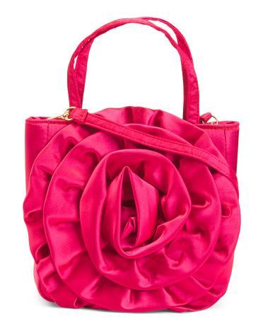 Frontal Rose Handbag for Women | Leather Product Image