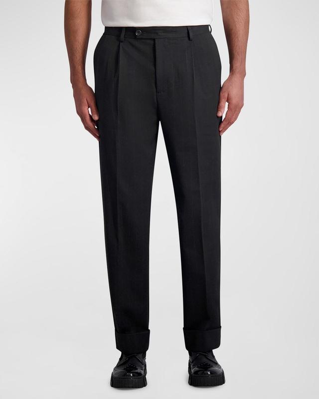 Mens Straight-Leg Pleated Pants Product Image