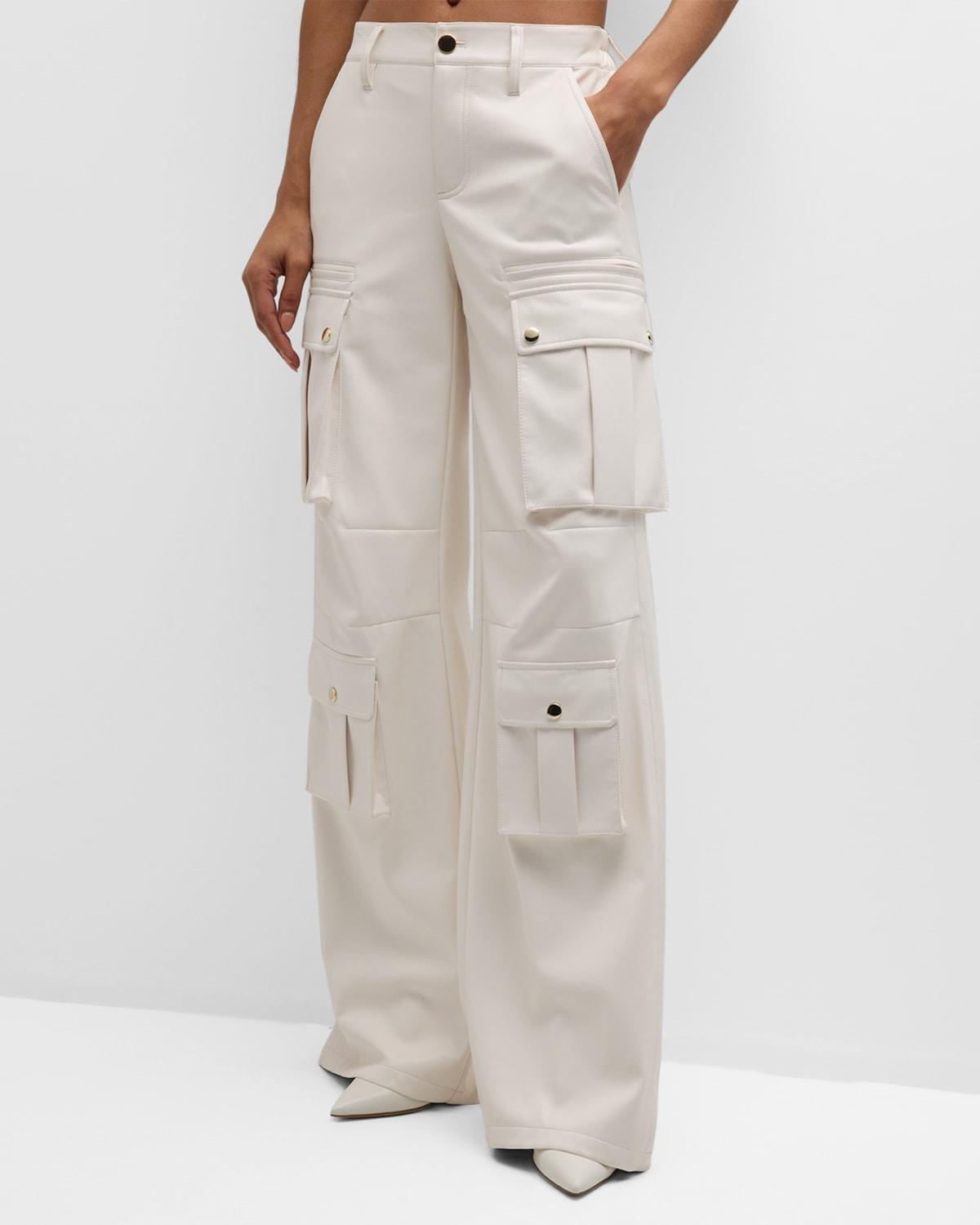 Joette Vegan Leather Cargo Pants Product Image