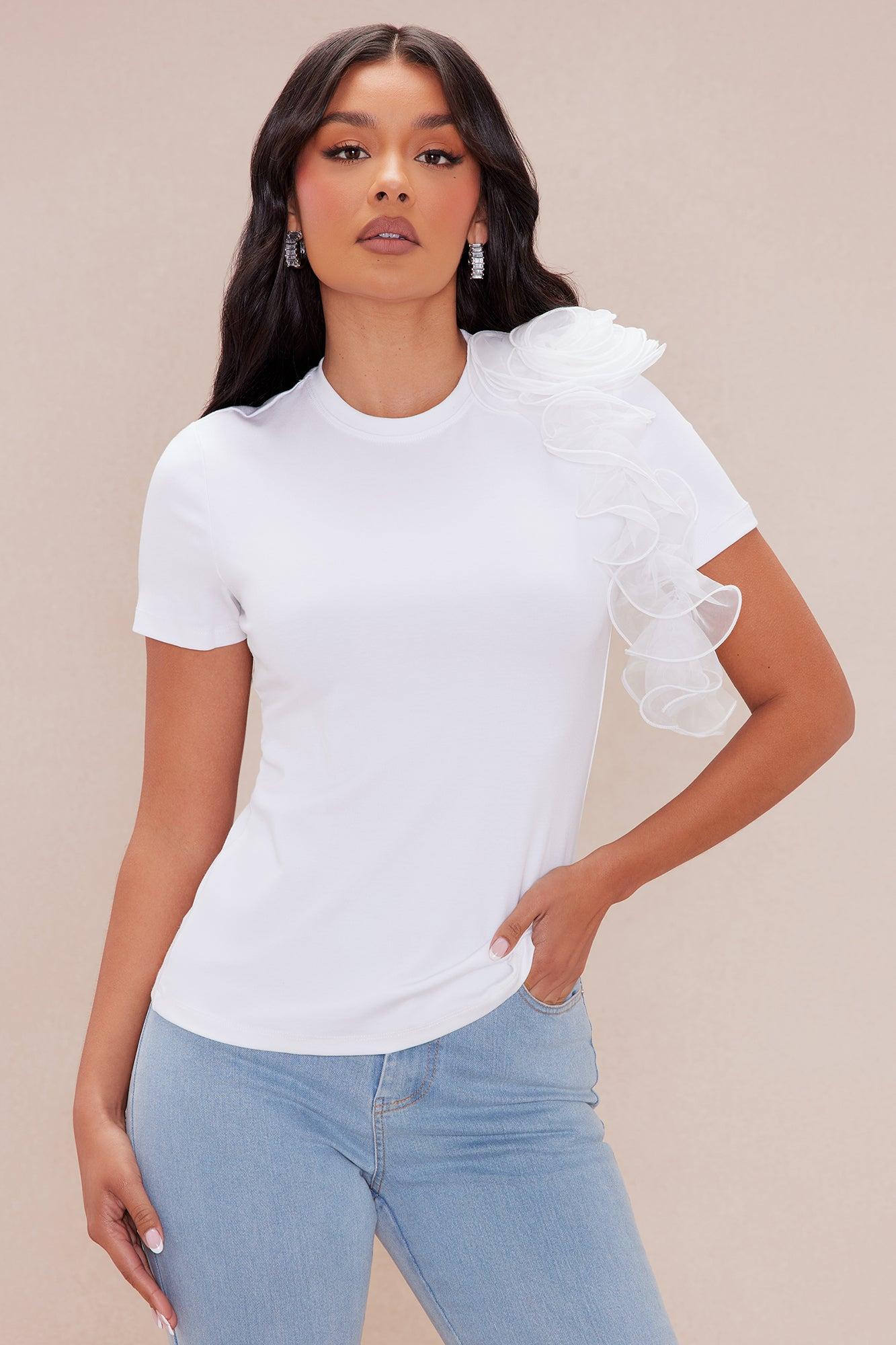 Marielos Ruffle T-Shirt - White product image