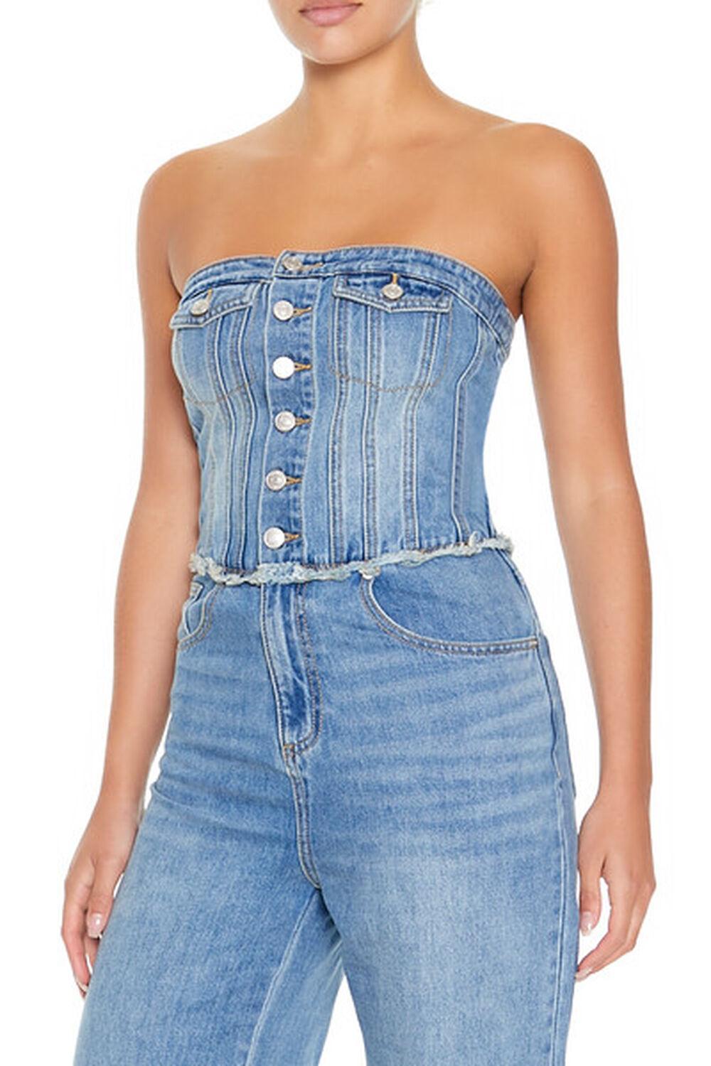 Strapless Denim Jumpsuit | Forever 21 Product Image