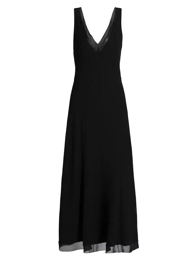 Chiffon Leather-Trim Slipdress Product Image