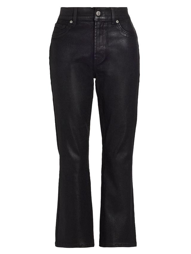 7 For All Mankind High Waist Slim Kick Faux Leather Flare Pants Product Image