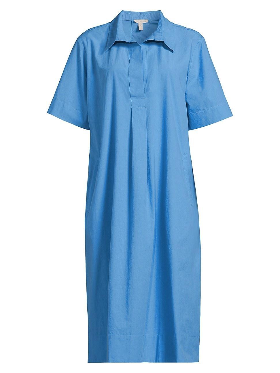 Womens Cotton Short-Sleeve Shirtdress Product Image