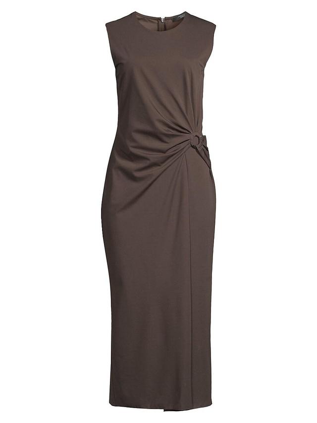 Womens Gathered Jersey Midi-Dress Product Image