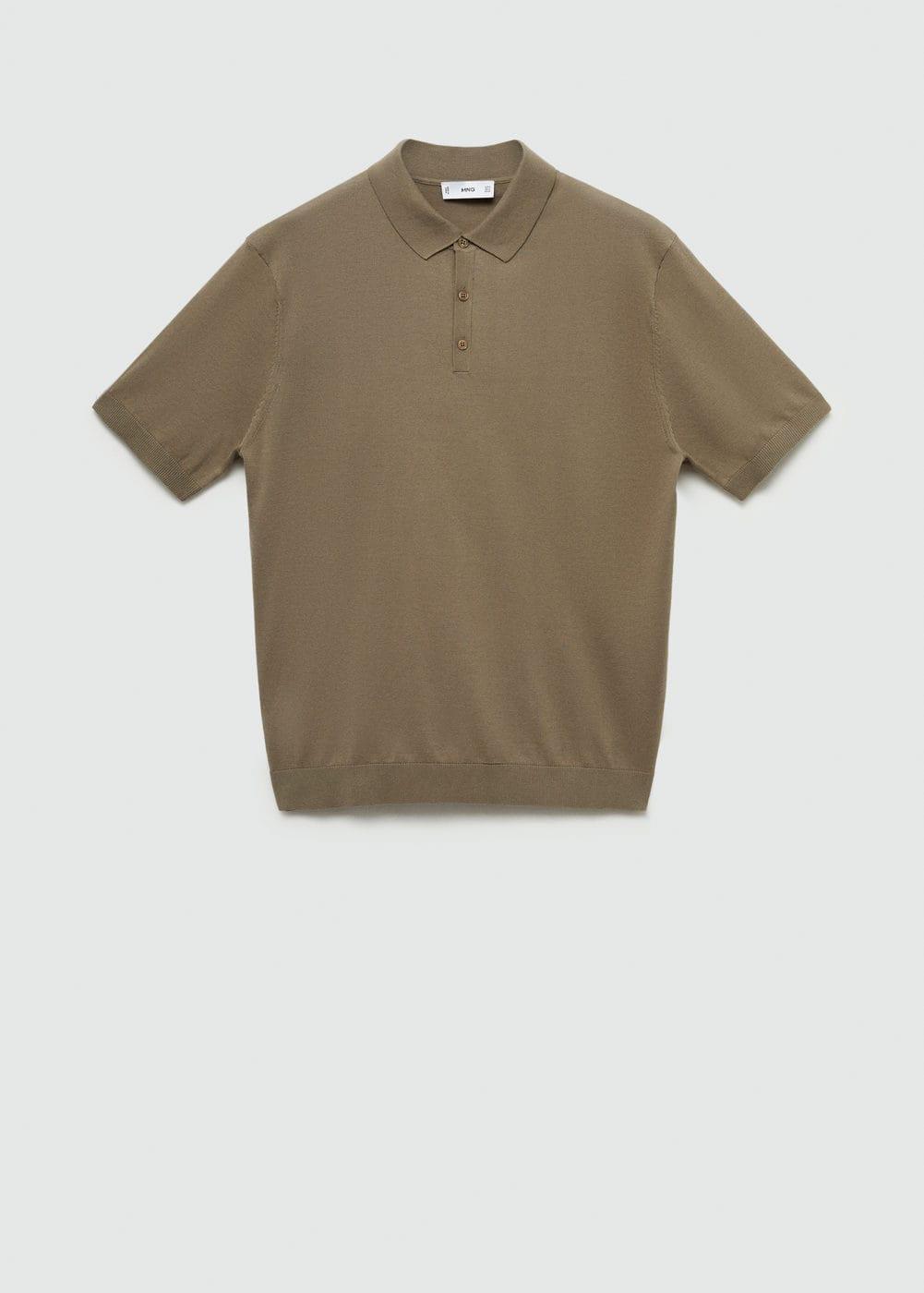 MANGO MAN - 100% cotton knitted polo shirt medium brownMen Product Image