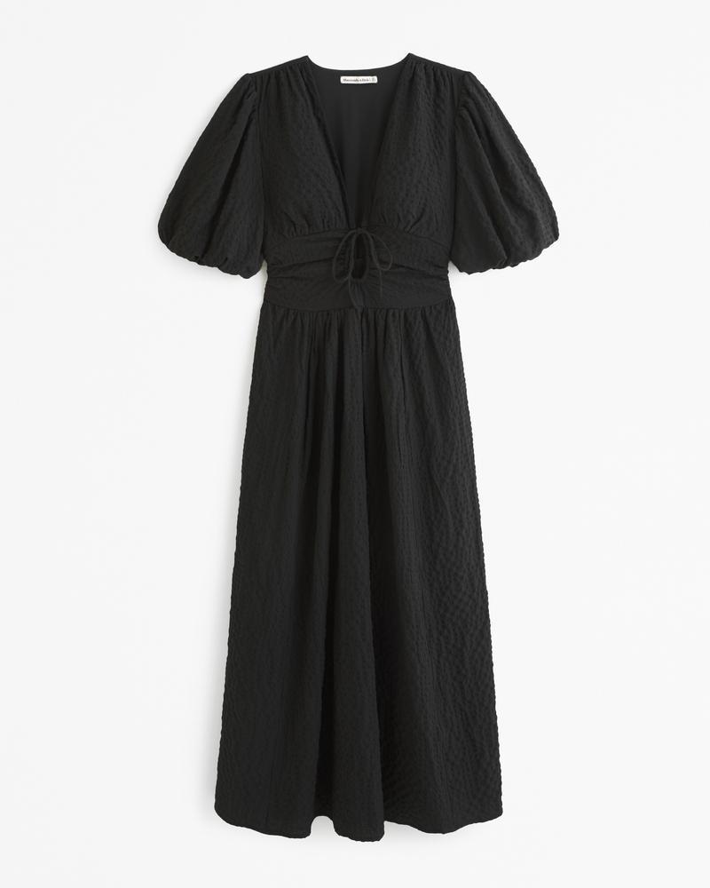 Tie-Front Textured Maxi Dress Product Image