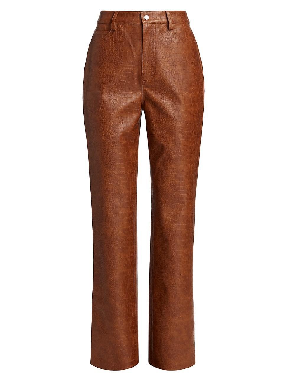 Wayf Lenny Faux Leather Straight Pants Product Image