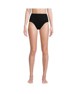 Lands End Womens Chlorine Resistant Smoothing Control High Waisted Bikini Bottoms Product Image