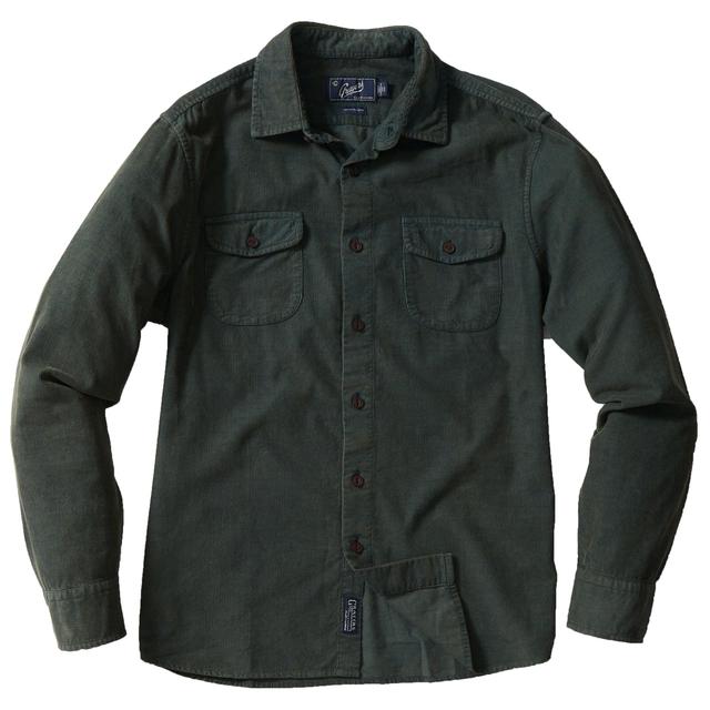 Jeremiah Vintage Garment Dyed Cord Shirt - Deep Forest Product Image