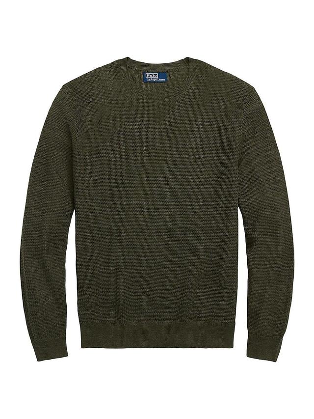 Mens Linen Knit Crewneck Sweater Product Image