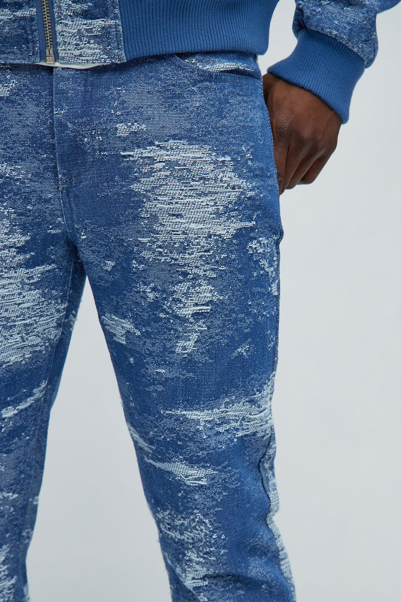 Cloud 9 Textured Stacked Slim Flare Jeans - Light Blue Product Image