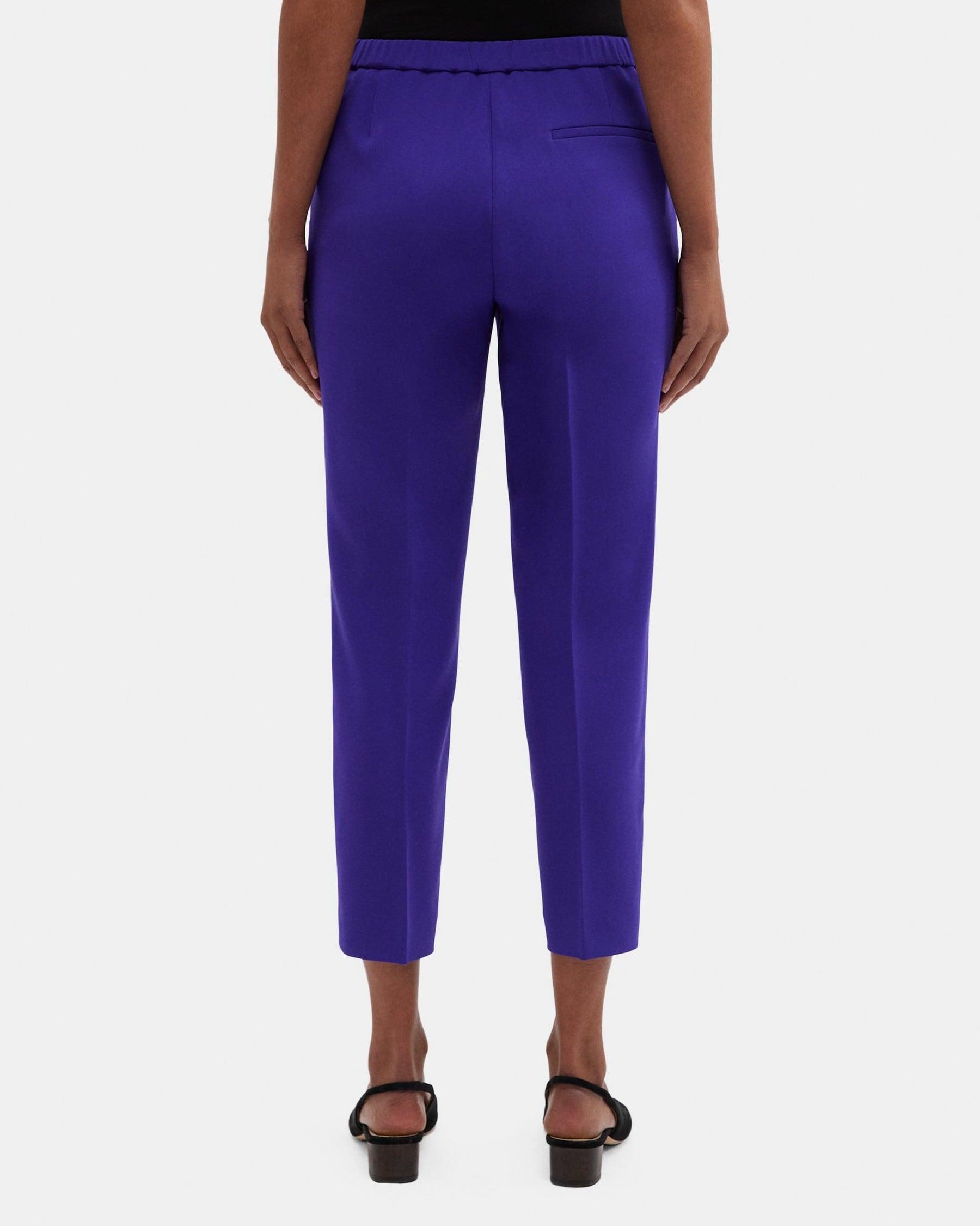 Slim Cropped Pull-On Pant in Crepe Product Image