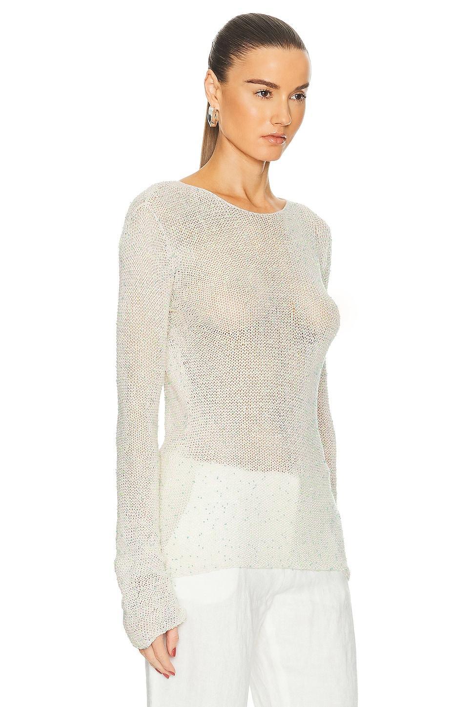 Gabriela Hearst Ramsay Top in Ivory - Cream. Size M (also in ). Product Image