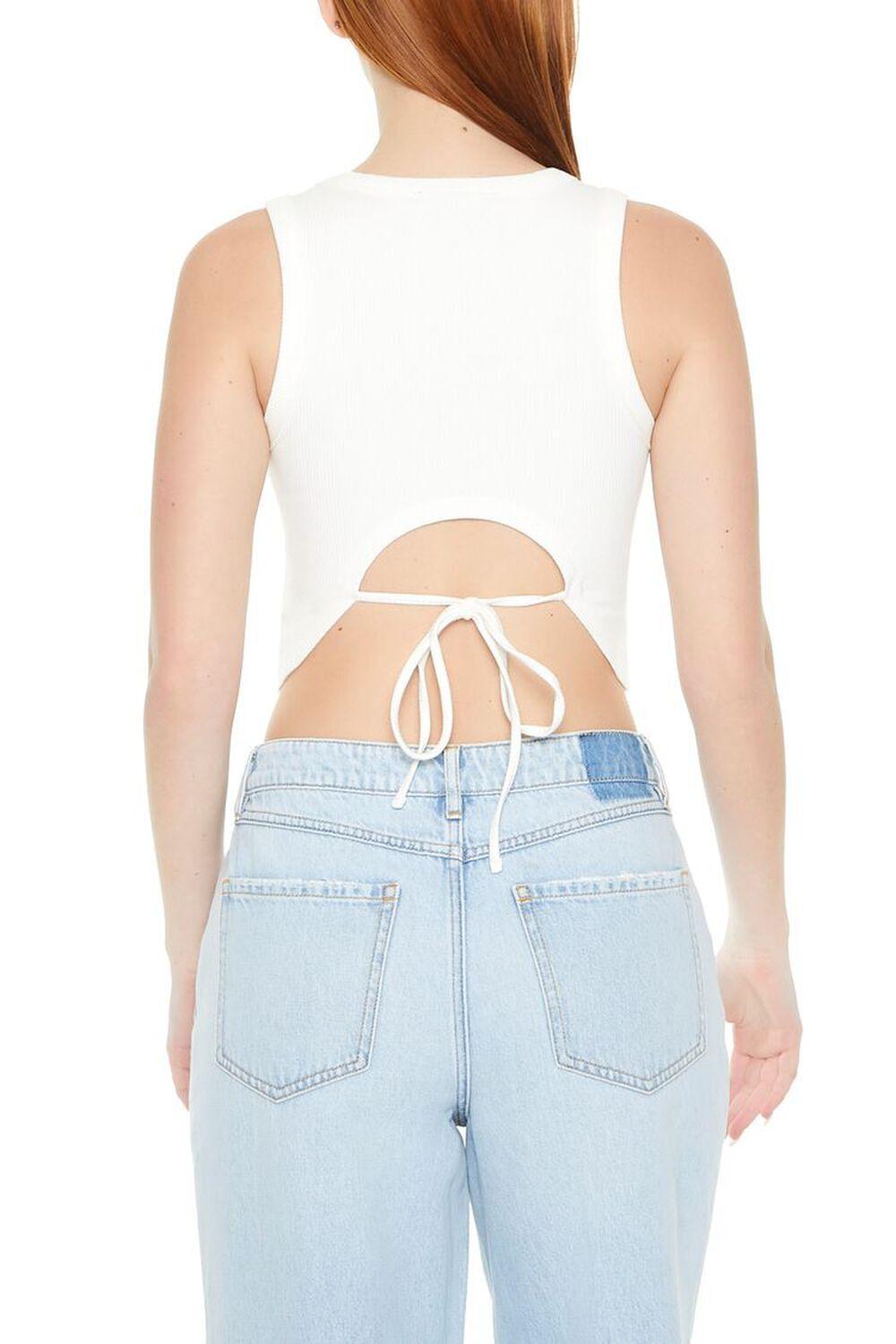 Cropped Cutout Tie-Back Tank Top | Forever 21 Product Image